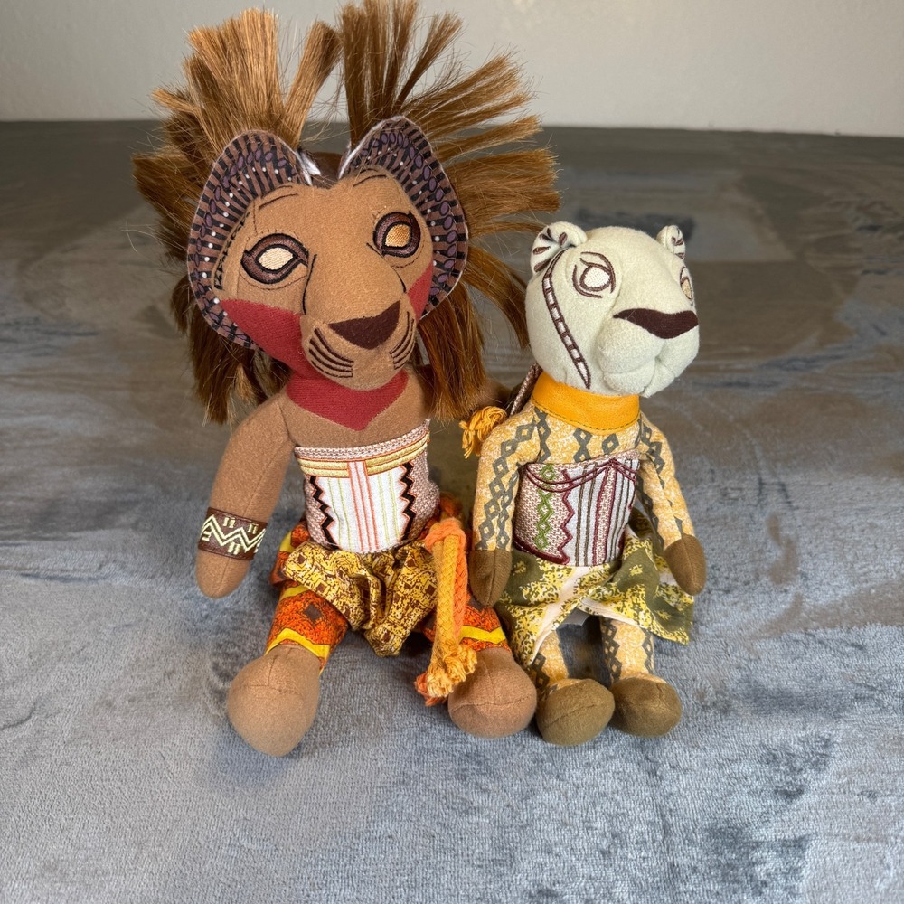 Disney Broadway The Lion King Simba & Nala Plush Dolls – Set of 2 – Musical Suv